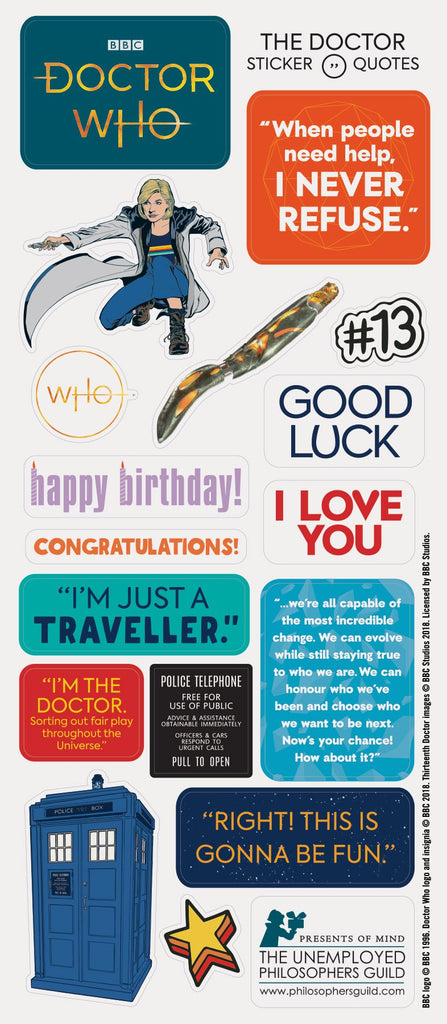 BBC Doctor 13th Doctor Greeting Card and Stickers - Pop Culture Spot