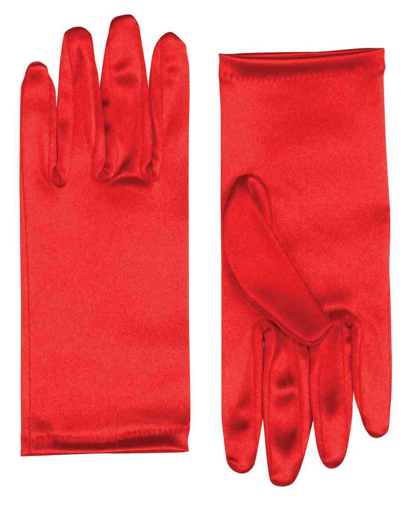 Theatrical Red Satin Gloves Costume - Pop Culture Spot