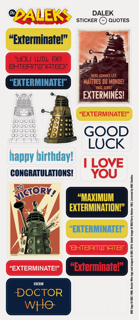 BBC Doctor Who Dalek Greeting Card and Stickers - Pop Culture Spot