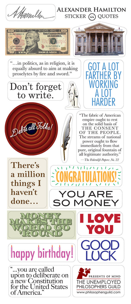 Alexander Hamilton Greeting Card and Stickers - Pop Culture Spot