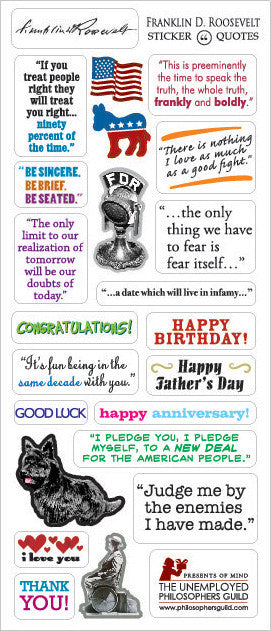 President Franklin D. Roosevelt FDR Greeting Card and Stickers - Pop Culture Spot