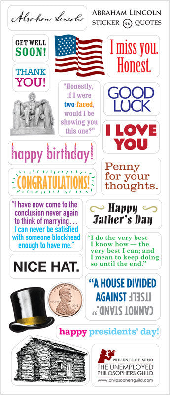 Abraham Lincoln Greeting Card and Stickers - Pop Culture Spot