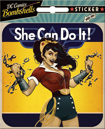 DC Comics Wonder Woman Rosie the Riveter Sticker Decal - Pop Culture Spot