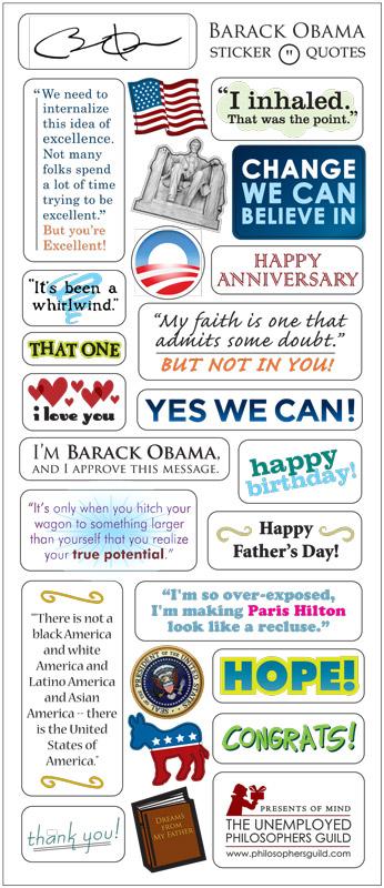 President Barack Obama Quotable Greeting Card and Stickers - Pop Culture Spot