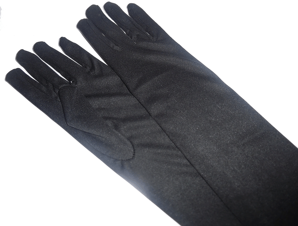 Black Nylon Flapper Long Gloves Glove Roaring 20's - Pop Culture Spot