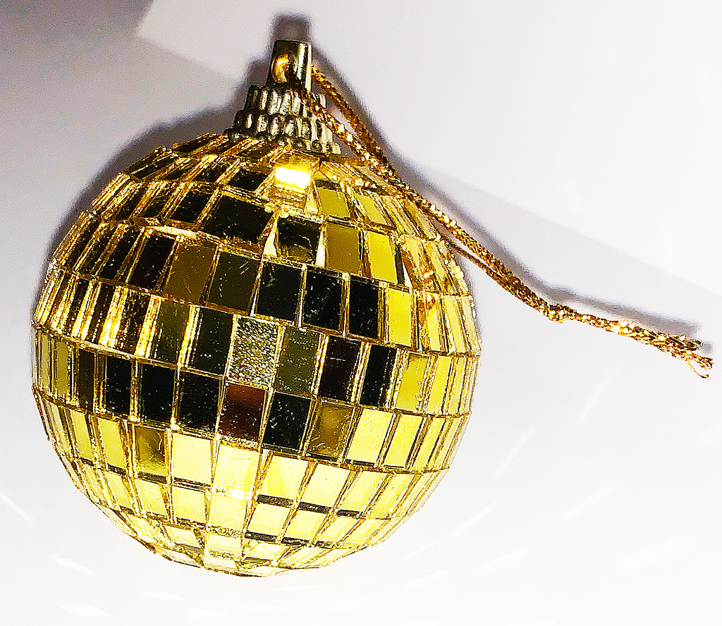 Hanging Gold Disco Ball Mirror Ball Christmas Tree Ornament - Pop Culture Spot