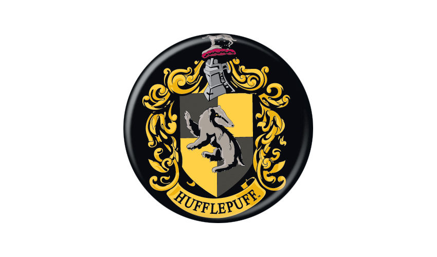 Harry Potter Hufflepuff Crest Pin Button - Pop Culture Spot
